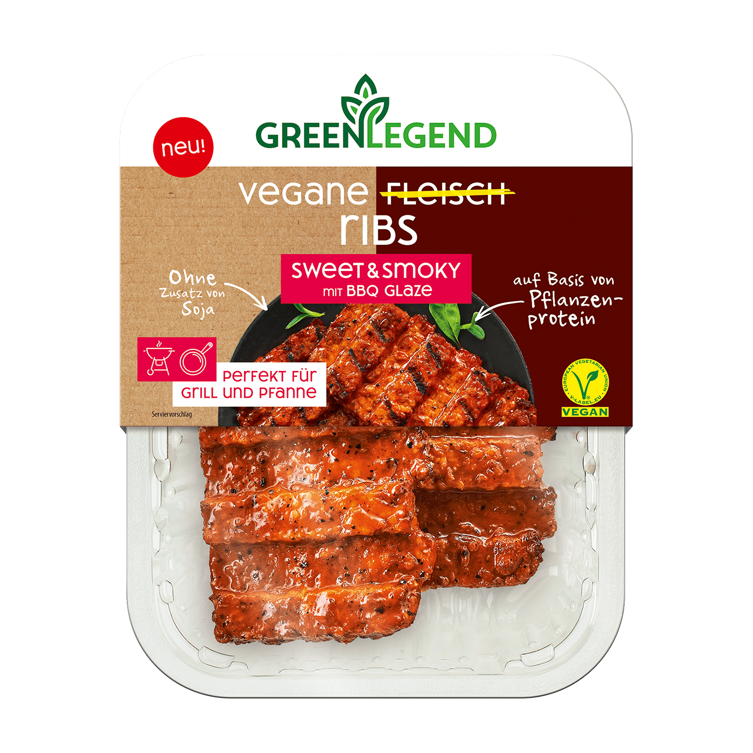 Vegane Fleisch Ribs Sweet & Smoky mit Bbq Glaze