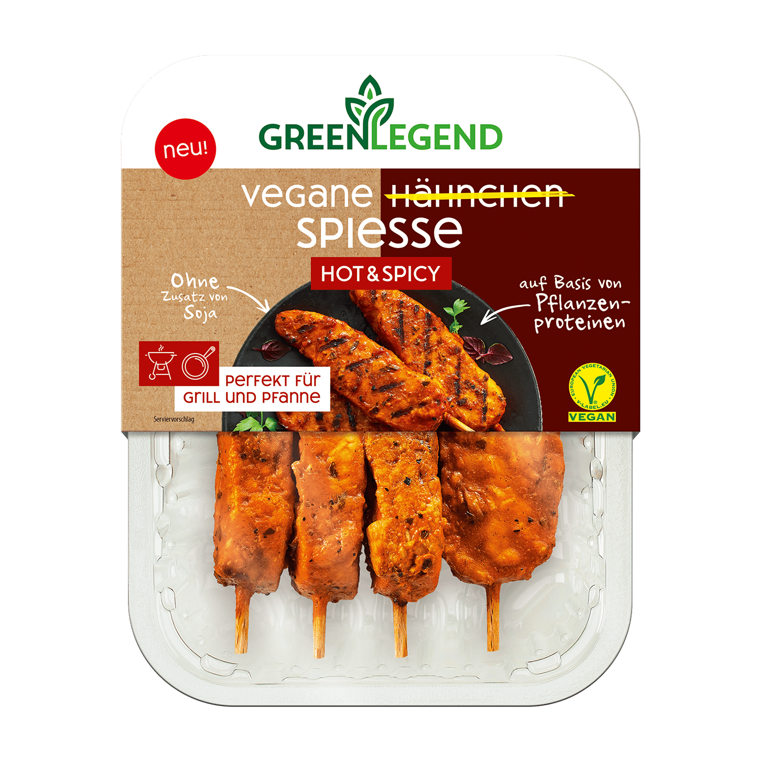 Vegane Hähnchen Spiesse Hot & Spicy