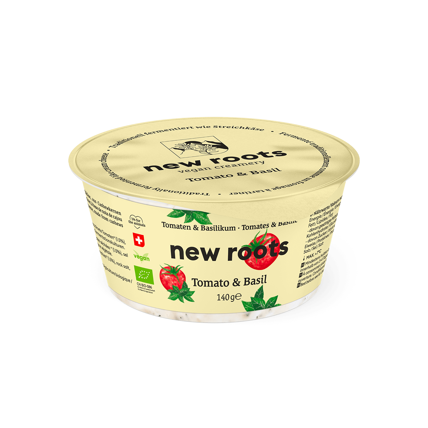 Vegan Creamery Tomate & Basilikum Alternative zu Streichkäse