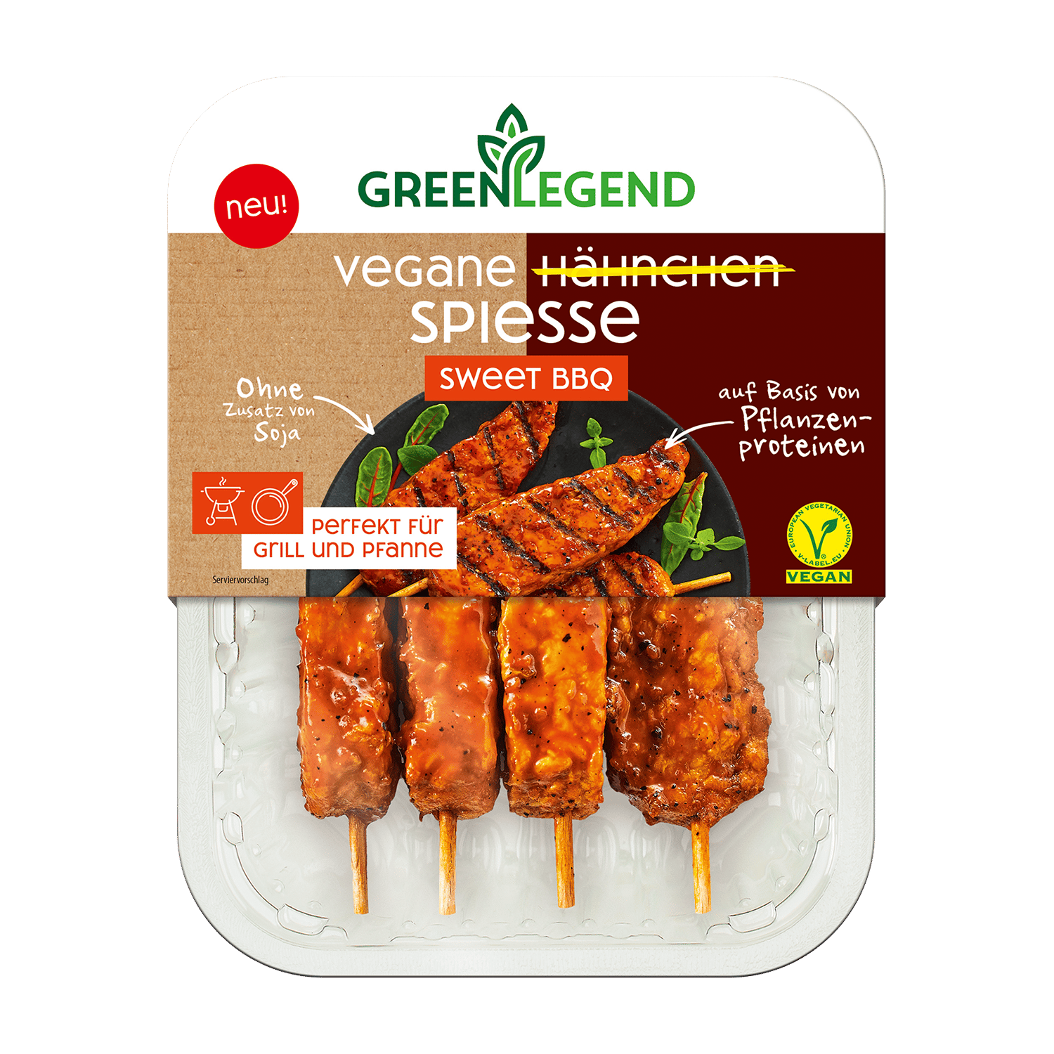 Vegane Hähnchen Spiesse Sweet Bbq